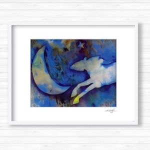Horse & Moon Art print from original painting